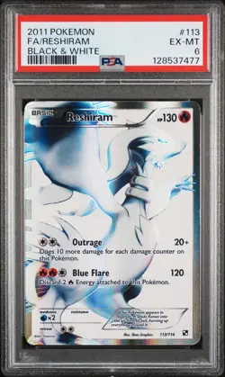 RESHIRAM 113/114 BLACK & WHITE POKEMON PSA 6 - Image 1