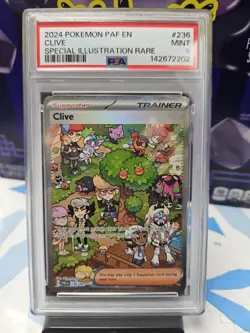 PSA 9 2024 Pokemon Paldean Fates #236 Clive Special Illustration Rare - Image 1