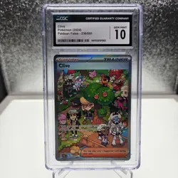CGC 10 GEM MINT Clive 236/091 Paldean Fates (2024) Pokemon Trainer Supporter - Image 1