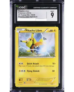 Pikachu Libre 14/30 Half Deck Xy Trainer Kit Pokemon CGC 9 Mint Non Holo - Image 1