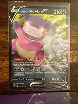 Galarian Slowbro V 099/189 Holo V Rare Darkness Ablaze Pokemon Holo Near Mint - Image 1