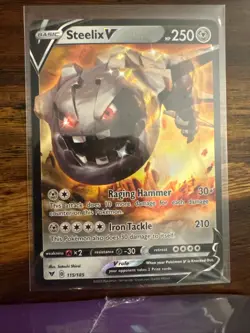 Steelix V 115/185 Holo V Rare Vivid Voltage Pokemon Holo Near Mint - Image 1