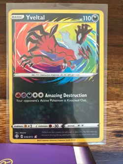 Yveltal 046/072 Amazing Rare Shining Fates Pokemon Holo Near Mint - Image 1