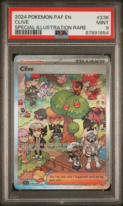 PSA 9 2024 Pokemon Paldean Fates #236 Clive Special Illustration Rare - Image 1