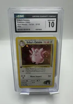 Pokemon TCG Vintage Gym Heroes Erika's Clefable 003/132 Holo ✨Gem Mint CGC 10✨ - Image 1