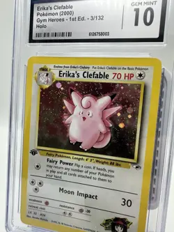 Pokemon TCG Vintage Gym Heroes Erika's Clefable 003/132 Holo ✨Gem Mint CGC 10✨ - Image 4