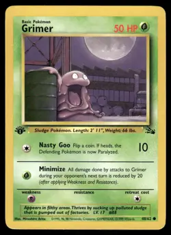 Grimer 48/62 1st Edition Fossil Common NM EBAY LIVE MONDAY - Image 1