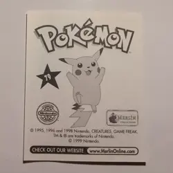 Pokemon - Slowpoke - Topps Merlin Sticker - Series 1 - #79/240 - 1999 - Image 2