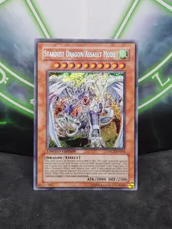 Yugioh Stardust Dragon/Assault Mode DPCT-EN003 Secret Rare LP - Image 1