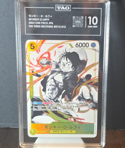 One Piece Monkey D. Luffy ST13-015 The Three Brothers Holo TAG 10 Japanese - Image 1