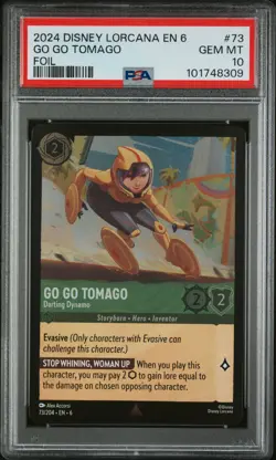 2024 DISNEY LORCANA EN 6-AZURITE SEA FOIL GO GO TOMAGO - DARTING DYNAMO PSA 10 - Image 1