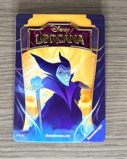 2023 Disney Lorcana *MALEFICENT - PURPLE PROMO PRESS PIN BADGE* Unused/Sealed - Image 1