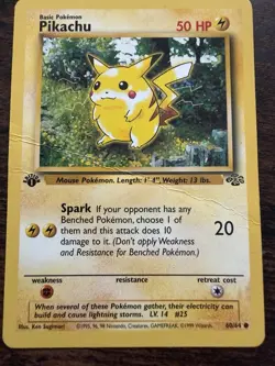 1999 Pokemon 1st Edition Pikachu #60/64 Base Set – HP - Image 1