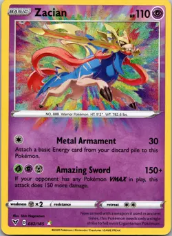 Zacian 082/185 Amazing Rare Vivid Voltage Pokemon Near Mint - Image 1