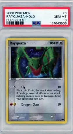 2006 Pokemon Pop Series 1 Rayquaza Holo #3 PSA 10 Gem Mint - Image 1