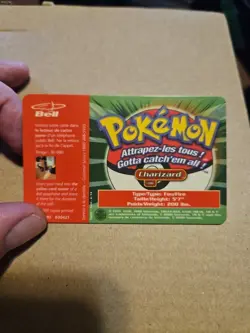 Charizard Pokemon Bell Canada QuickChange Phone Card Card # 6 RARE - Image 2