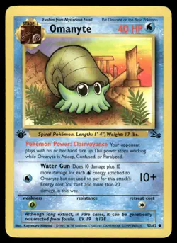 Omanyte 52/62 1st Edition Fossil Common NM EBAY LIVE MONDAY - Image 1