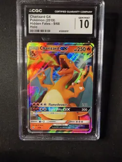 CGC 10 GEM MINT Pokemon Charizard GX 9/68 Hidden Fates Full Art Secret Rare - Image 1
