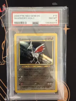 2000 Pokemon Neo Genesis Skarmory Holo 13/111 PSA 8 NM-MT - Image 1