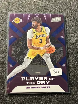Anthony Davis /50 2022-23 Panini Player of the Day Basketball Los Angeles Lakers - Image 1