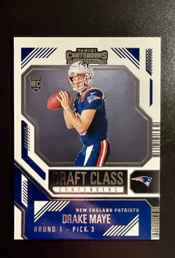 2024 Panini Contenders - Draft Class Contenders Drake Maye #3 (RC) - Image 1