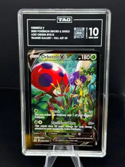 TAG 10 GEM MINT Pokemon 2022 Lost Origin Orbeetle V TG12/TG30 Card Rank 1st - Image 1