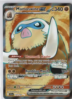 Mamoswine ex 174/159 JTG Journey Together Full Art NM Pokemon Card - Image 1