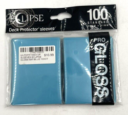 100 Eclipse Gloss Deck Protector 66 mm x 91 mm Standard Card Sleeves (Aqua Blue) - Image 1