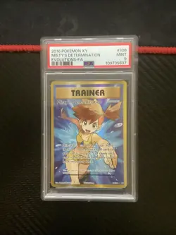 Misty's Determination Trainer FA 108/108 XY Evolutions 2016 Pokemon Card PSA 9 - Image 1
