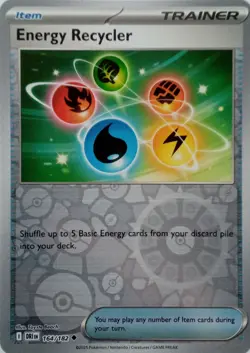 164/182 ENERGY RECYCLER REVERSE HOLO DESTINED RIVALS POKEMON CARD - Image 1