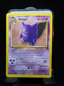 Gengar Fossil Rare Unlimited 20/62 Vintage Pokemon TCG Card WOTC Non Holo LP/NM - Image 1