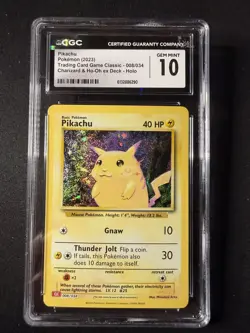 CGC Gem Mint 10 Pikachu 008/034 Trading Card Game Classic Holo Graded - Image 1