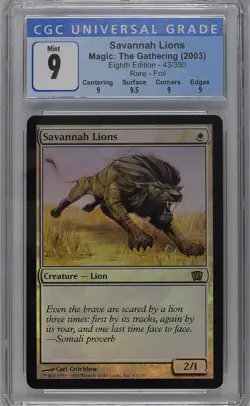 SAVANNAH LIONS 8th Edition Foil Rare CGC 9 Q+ MTG [Nostalgium] - Image 1