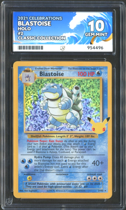 Pokemon TCG: Blastoise 2/102 Celebrations Classic Collection ACE 10 GEM MINT - Image 1