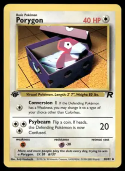Porygon 48/82 1st Edition Team Rocket Uncommon NM EBAY LIVE MONDAY - Image 1
