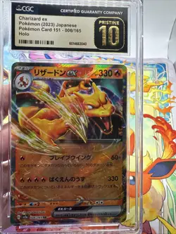🔥🔥 CGC PRISTINE 10 Charizard EX 006/165 Japanese 151 Double Rare Pokemon Card - Image 1