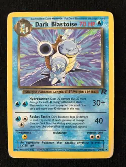 Pokemon TCG Dark Blastoise 20/82 Rare Team Rocket HP Condition WOTC 2000 - Image 1