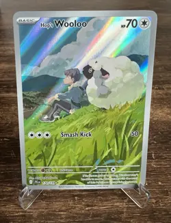 Pokemon TCG: Journey Together Hop’s Wooloo Full Art Illustration Rare Holo NM - Image 3