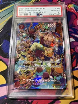 One Piece Card PSA 10 Edward Newgate OP10-002 Special Alt Art SP 8000 Power - Image 1