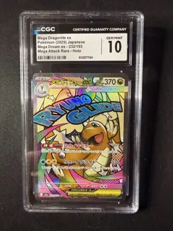 CGC Gem Mint 10 Pokemon Mega Dream Ex TCG Mega Dragonite Ex Japanese 232/193 - Image 1