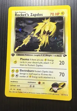 Pokemon TCG Team Rockets Zapdos 1st Edition Holo 15/132 Gym Challenge - Image 2