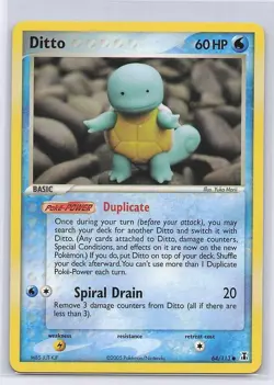 Squirtle Ditto 64/113 Common Delta Species Pokemon Lightly Played - Image 1