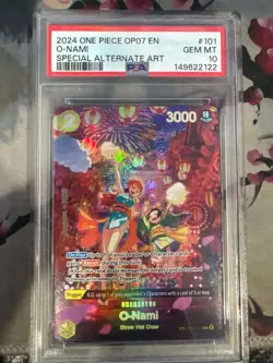 2024 ONE PIECE OP07-500 YEARS IN THE FUTURE SPECIAL ALTERNATE ART O-NAMI PSA 10 - Image 1