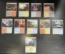 10 MTG KTK Multi Color Land - 9 Dual + 1 Tricycle Mystic Monastery - Image 1