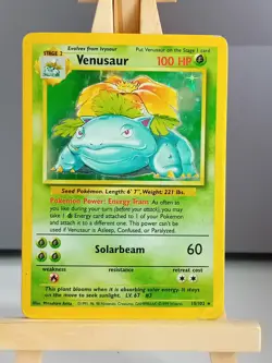 Pokemon TCG - Base Set -- Venusaur - 15/102 - Played - Image 1