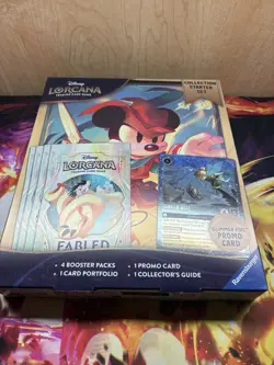 Disney Lorcana Fabled Collection Starter Set Glimmer Tinkerbell Promo New Sealed - Image 1