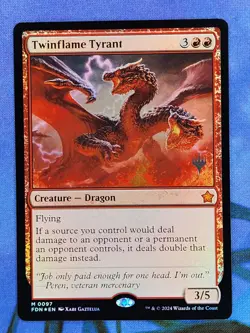 1x FOIL STAMPED PROMO Twinflame Tyrant, NM, FDN, Magic: the Gathering, MtG - Image 1