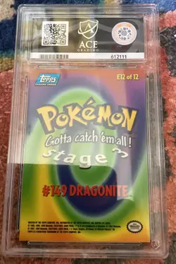 1999 Topps Pokemon The First Movie E12 of 12, #149 Dragonite Blue Logo - Image 2
