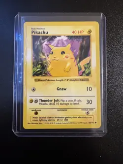 Shadowless Red Cheeks Pikachu 58/102 Base Set Pokemon Card Rare - Image 1