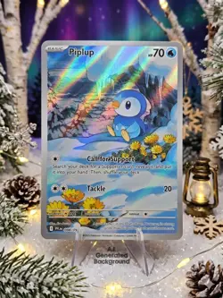 Pokemon Piplup 098/094 Me02: Phantasmal Flames Illustration Rare Holo Card - Image 1